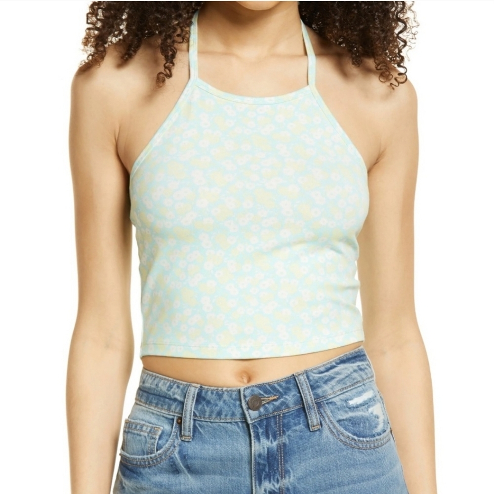 BP Wome's Summer Top Halter Crop Floral Top (NWOT)
